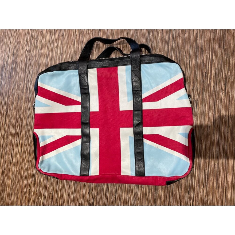 Simon Carter Women’s Canvas and Leather Laptop Shoulder Bag London Red/Black